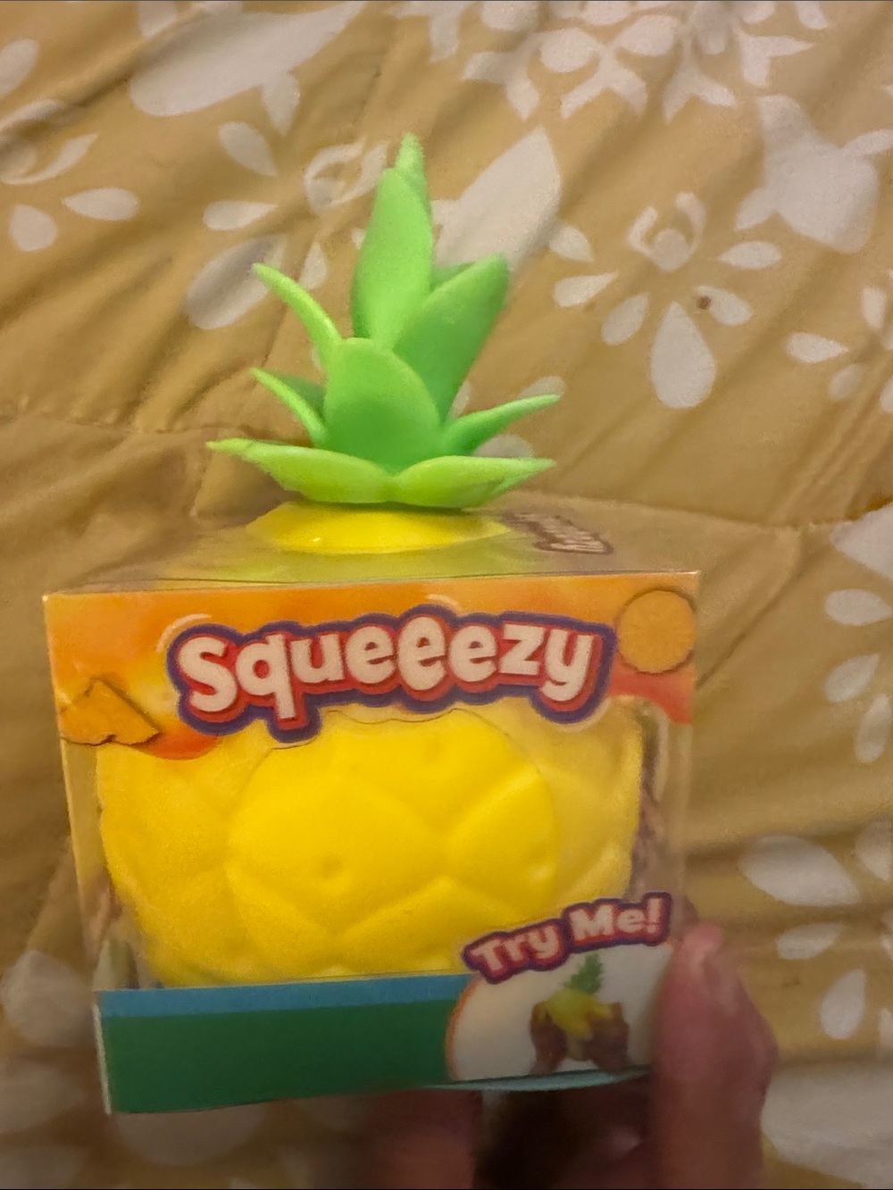 Squeeezy Pineapple Squishy Toy - Yellow & Green